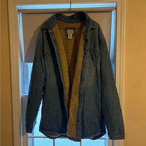 L.L. Bean Blue Denim Jacket with Tan Sherpa Lining